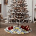 thumbnail image 4 of Zufioo Sea Turtle Print Imitation linen Christmas Tree Skirt Hemming Style for Christmas Tree Christmas Party Home Decorations-30", 4 of 6