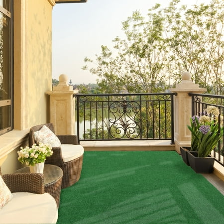 Ottomanson Evergreen Indoor/Outdoor Artificial Grass Turf Area (Best Artificial Grass For Home)