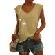 thumbnail image 2 of Playeras,Blusas y Tops,Ropa para Mujer Camisetas Sin Mangas Para Mujer Camiseta sin mangas con manga casquillo para mujer, cuello en V, color sólido, camisa informal, blusa suelta (Yellow, M), 2 of 4