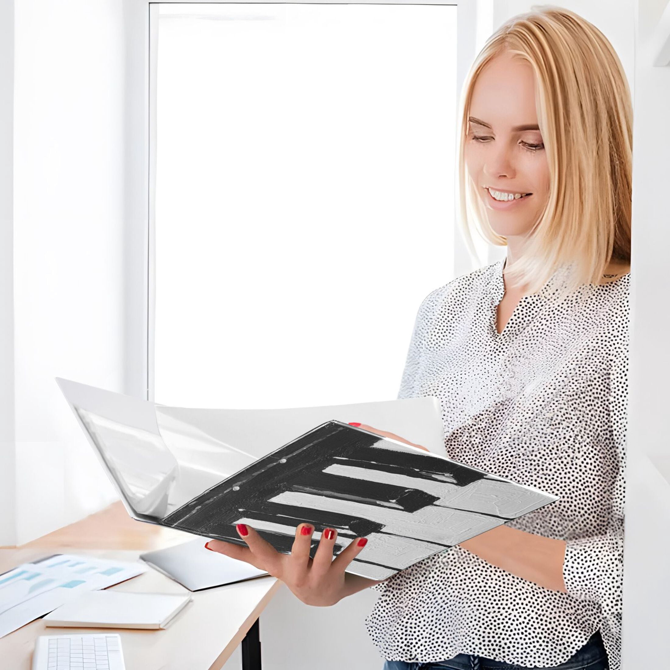 Piano Keys 3 Ring Binders 1.5 inch Hardcover File Folders with Interior Pockets A4 Size Organizer for School Office Hospital