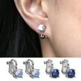 thumbnail image 2 of Lifetechs 6 Pair Clip Earrings Non-Irritation able Jewelry Rhinestone Earrings Ear Clips Decorations for Women, 2 of 7