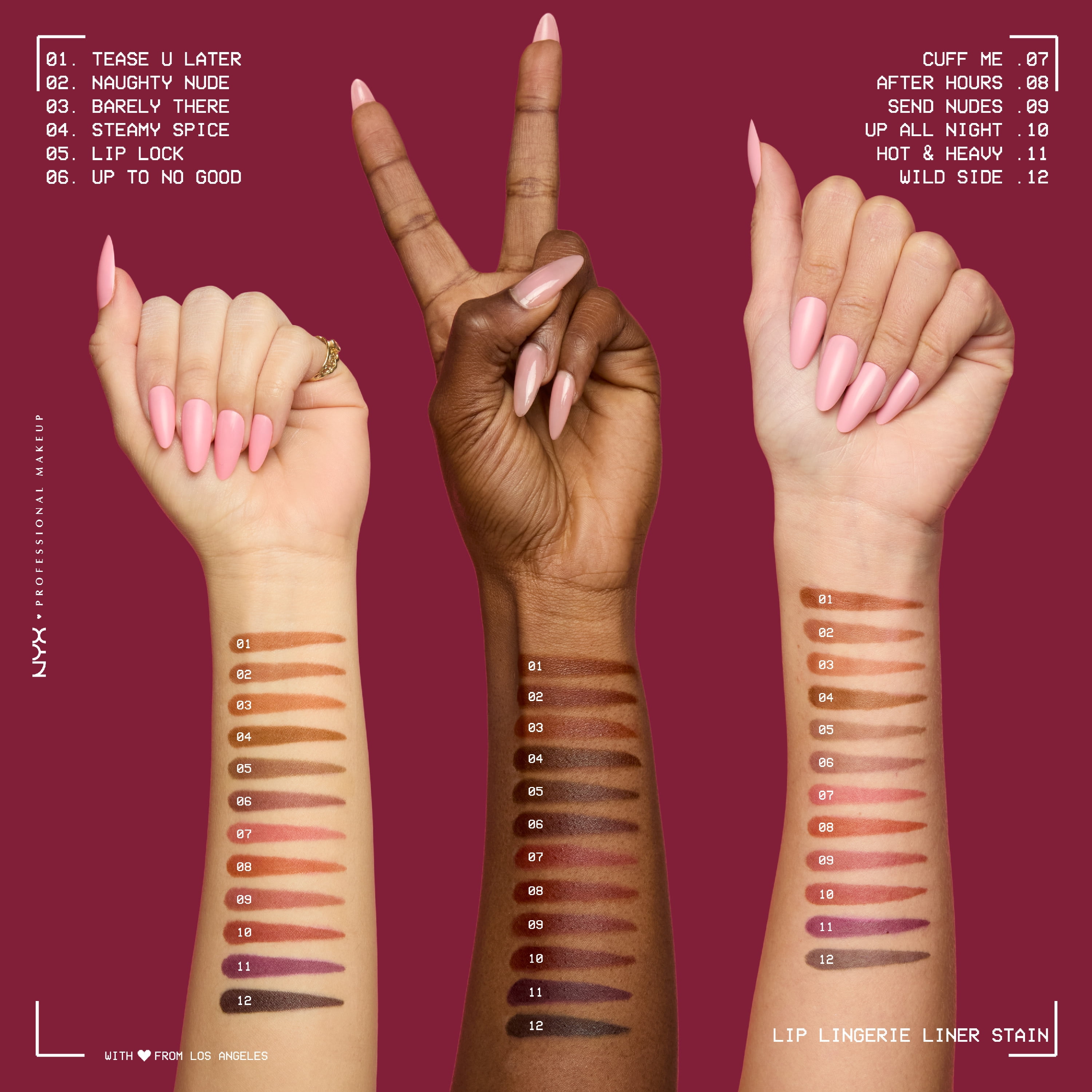NYX Professional Makeup Lip Lingerie Lip Liner Stain, Waterproof Lip Color, Barley There, 0.03 fl oz