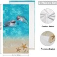 thumbnail image 2 of Summer Dolphin Starfish Hand Towels 2 PCS, Underwater Beach Kitchen Towel Ultra Soft and Highly Absorbent,Decorative Fingertip Face Towel for Bathroom Hotel, 28.3"x14.4", 2 of 5
