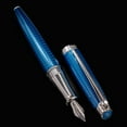 thumbnail image 4 of Caran d'Ache Leman Silver Plated Rhodium Coated Grand Bleu Fountain Pen - Medium, 4 of 7