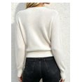 thumbnail image 2 of Women’s Fitted V-Neck Ribbed Knit Sweater, Long Sleeve Pullover Top, Sizes S-XL, 2 of 7