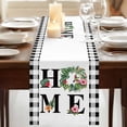 thumbnail image 3 of Country Farmhouse Burlap Cotton Table Runner 13x70 Inches Long, Vintage Farm Tropical Leaves Floral Plaid Farmhouse Table Runners, Outdoor Dining Tablecloths Decor for Baby Shower/Party/Wedding, 3 of 8