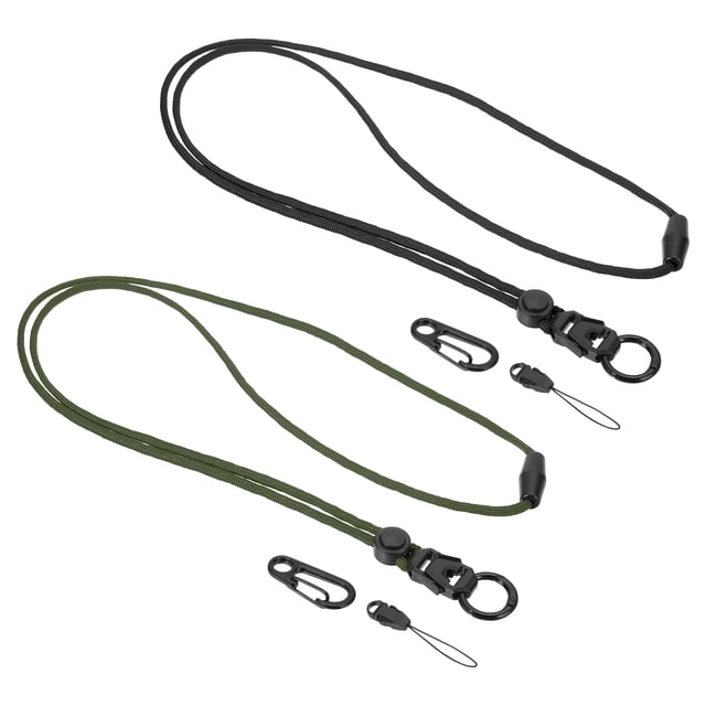 Lanyard de liberación rápida Uxcell para identificaciones con cierre desmontable para llaves y tarjetas de identificación Verde/Negro
