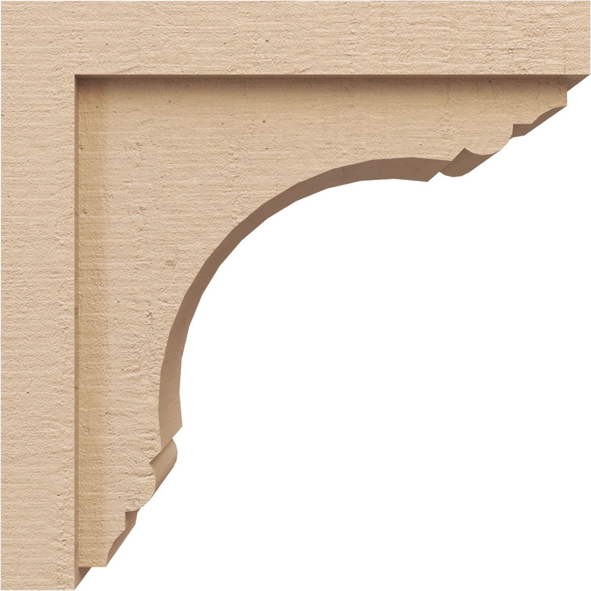 6"W x 12"D x 12"H Classic Warren Rough Cedar Woodgrain TimberThane Corbel, Primed Tan