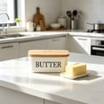 thumbnail image 6 of Butter Dish with Lid,Butter Keeper with Thick Wood Lid,Large Ceramic Butter Container, Kitchen Decor and Accessories for Kitchen Gifts, 6 of 6