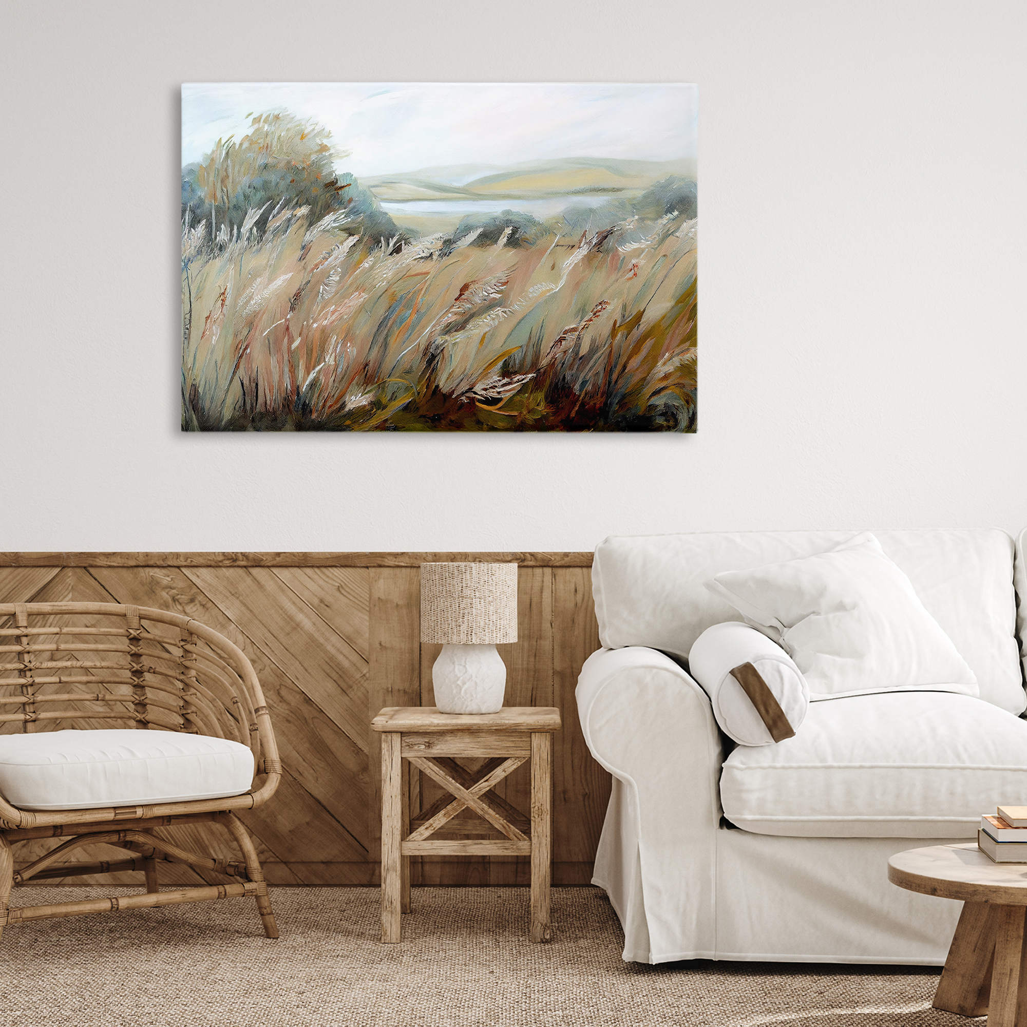 Windy Meadow Distortion Canvas Wall Art, design by Sasha