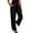 Black, variant on Women's Wide Leg Linen Pants High Waisted Drawstring Lounge Pants with Pockets Casual Summer Beach Vacation Palazzo Trousers