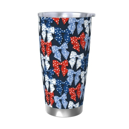 

Ocsxa colorful Polka dot bow Pattern 20oz Travel Coffee Mug with Flip Lid Stainless Steel Insulated Insulated Coffee Mug Thermal Cup with Splash Proof Sliding Lid-Without Straw