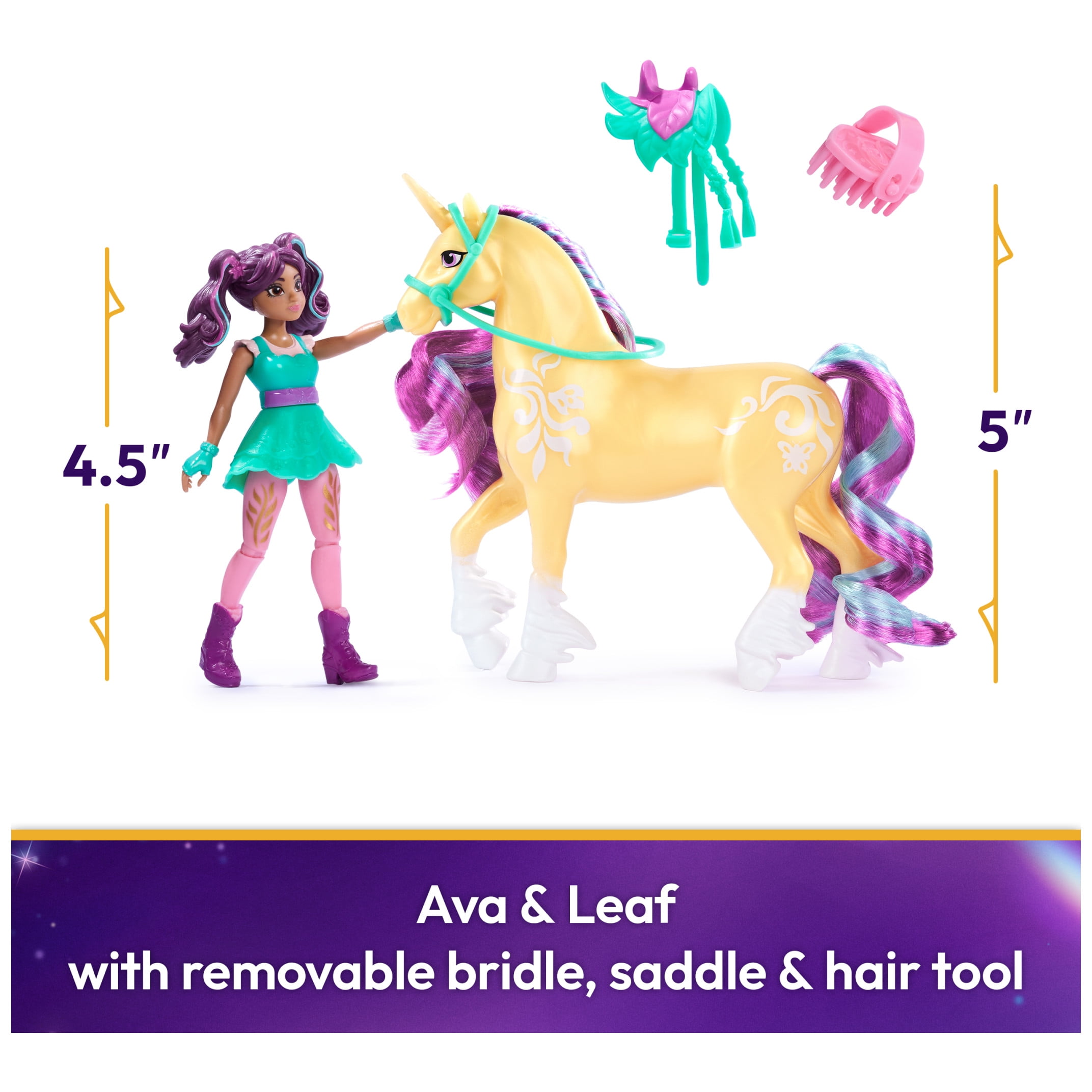 Unicorn Academy, Ava & Leaf with 2 Riding Accessories, Toys for Girls Ages 4+  (图3) Unicorn Academy, Ava & Leaf with 2 Riding Accessories, Toys for Girls Ages 4+  (图3)