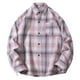 thumbnail image 1 of Blusa y camisa de manga larga con cuello vuelto para hombre, blusa informal a cuadros a la moda con botones y cuello vuelto, blusa de poliéster para hombre, 1 of 3