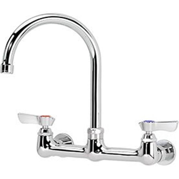 Commercial Series 8 in. Center Wall Mount Faucet, 8.5 in. Gooseneck