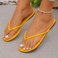 thumbnail image 4 of Womens Flip Flops Comfortable Arch Support Comfortable Yoga Mat on Summer Beach Walking Thong Cushion Sandals(Yellow,7), 4 of 6