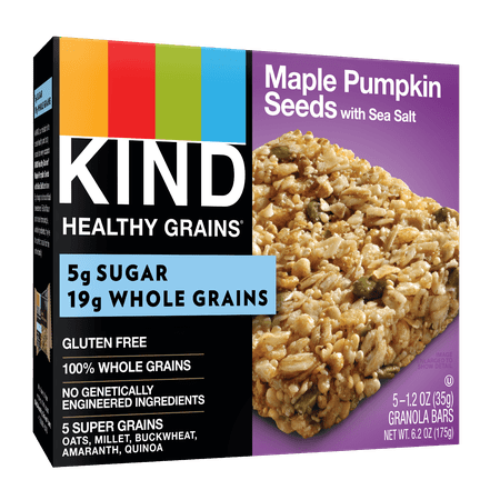 (2 Pack) KIND Healthy Grains Granola Bar, Maple Pumpkin Seeds with Sea Salt, 5 Bars, Gluten Free, Healthy Grains