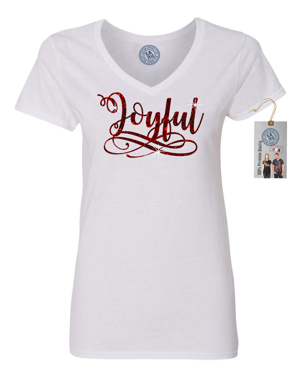 Joyful Red Sparkle Glitter Christmas 