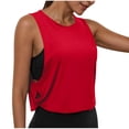thumbnail image 2 of Workout Tank Tops Woman Large Armhole Crop Sleeveless Yoga Shirt Loose Side Twist Cutout Gym Tees Summer Sports Tanks, 2 of 7