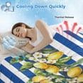 thumbnail image 3 of Blue Stripes Lemon Cooling Blanket,Lightweight Breathable Summer Throw Blanket with Double Sided Cold Effect,Spring Fruit Flowers Leaves Line Picnic Blankets Bed Sheet for Hot Sleepers 50"x60", 3 of 8