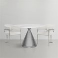 thumbnail image 6 of Maklaine Contemporary 30''H x 48''W x 48''D White Marble Dining Table, 6 of 7