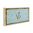Stupell Industries Beach House with Floral Anchor Nature Painting Gold