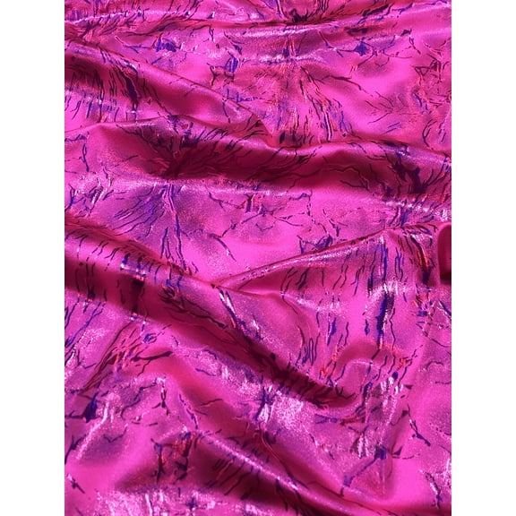 Holo Thunder Foil Print on Nylon Spandex Fabric by the Yard (Hot pink / Fuchsia)