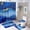 AA-1, variant on Blue Agate Marble Print-1 Shower Curtain Sets Non-Slip Rugs Bath Mat Toilet Cover U Shaped Mat 4 Pcs
