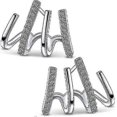 thumbnail image 1 of Creative Geometric Earrings 4 Claw Earrings Shiny Crystal Earrings Ear Piercing Illusion Earrings----Silver--Product code 76297 Silver, 1 of 4