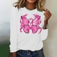 thumbnail image 4 of Jsaierl Breast Cancer Shirts for Women Pink Ribbon Graphic Tees Funny Long Sleeve Tops Plus Size Tunic Blouses Breast Cancer Warrior T Shirts, 4 of 4