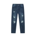 thumbnail image 4 of DayScoop Denim Jeans for Men Solid Color Trousers Summer Casual Fashion Buttoned Zipper Stretch Pocket Full Length Pants, 4 of 6