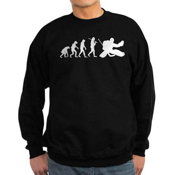 CafePress - The Evolution Of The Hockey Goalie Sweatshirt (Dar - Classic Crew Neck Sweatshirt