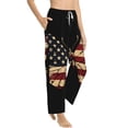 thumbnail image 6 of Salouo Patriotic USA Butterfly Art Print Women's Pajama Pants Casual Loose Sweatpants PJs Flowy Pants Drawstring Palazzo for Women Wide Leg Pants Lounge Pajama -Medium, 6 of 8