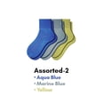 thumbnail image 4 of Sierra Socks Women's 3 Pair Cotton Ankle Turn Cuff Socks, Assorted Aqua Blue, Yellow and Marine Blue, 4 of 6