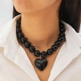 thumbnail image 4 of Sturdy Alloy Heart Necklace Fashionable Beaded Neck Chain Heart Necklace A Thoughtful Gift For Lover, 4 of 9