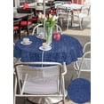 thumbnail image 6 of Outdoor Tablecloth with Umbrella Hole Zipper Vintage Navy Blue Round Tablecloth 54" Waterproof Table Cloth Farmhouse Retro Dark Solid Color Linen Texture Patio Table Cover Tablecloths for Picnic, 6 of 8