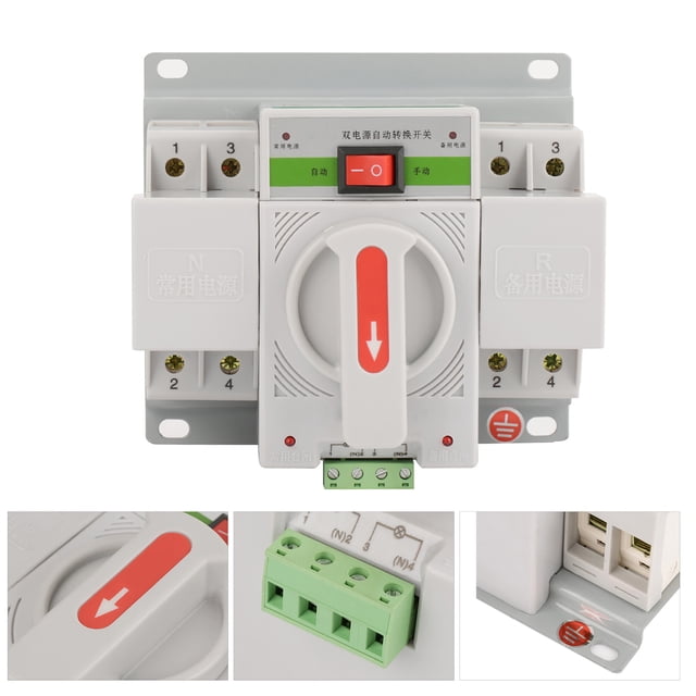 Interruptor de Transferencia Automática, 5.83 x 5.43 x 4.57 Pulgadas Interruptor de Controlador de Interruptor de Transferencia Automática, Para Edificios de la Oficina de la