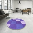 thumbnail image 4 of Ahgly Company Machine Washable Indoor Round Transitional Purple Mimosa Purple Area Rugs, 7' Round, 4 of 7