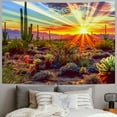thumbnail image 2 of Chilfamy  Arizona Desert Tapestry Saguaro Cacti Mountains Tapestries Natural Plants Tapestry Cactus Tapestry for Room 40x60inch, 2 of 6