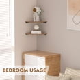 thumbnail image 4 of Corner Shelves - Depth Sector Corner Shelf Wall Mounted with Wire Hole Circular Arc Corner Hanging Shelving for Wall Storage for Speaker Cable Box Rust, 4 of 6