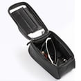 thumbnail image 4 of Eigraketly PU grano de carbono bicicleta marco frontal bolsa impermeable cremallera pantalla táctil visera teléfono inteligente almacenamiento Ciclismo, 4 of 6