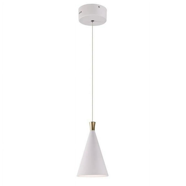 ET2 E24621-WTMG 6 in. Norsk LED Single Pendant Ceiling Light, White & Metallic Gold