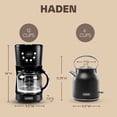 thumbnail image 5 of Haden Coffee Maker & Heritage 1.7 Liter Electric Kettle, Black & Chrome, 5 of 9