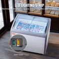 thumbnail image 4 of VEVOR Commercial Ice Cream Display Case, 9.3 Cu.ft Chest Freezer, Mobile Glass Top Deep Freezer, Restaurant Gelato Dipping Cabinet with 3 Wire Baskets, 2 Sliding Glass Doors, Locking Casters, White, 4 of 10