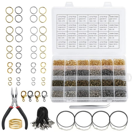 - Magicfly Jump Rings, 3800 Pcs Jewelry Findings kit with Open Jump Rings, Jewelry Pliers, Lobster Clasps, Brass Jump Ring Opener, Black Waxed Necklace Cord for Jewelry Making Repair, Necklace Supplies
