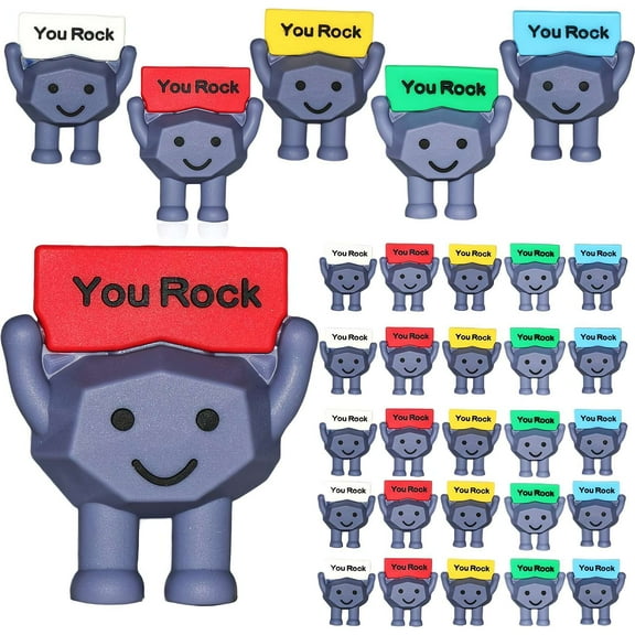 Mini You Rock Stone Figurines Tiny Positive Decorations Miniature Birthday Encouragement Motivational Gifts for Coworker Staff