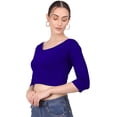 thumbnail image 4 of eloria Women's Cotton Scoop Neck Full Sleeve Tank Crop Tops Bustier Bra Vest Crop Top Bralette Readymade Saree Blouse for Women, 4 of 5