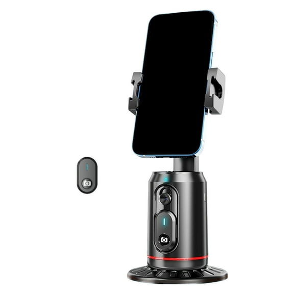 Mount Holder Phone Stand with AI Camera Auto Tracking 360° Rotating Face Tracking Tripod Body Gimbal Gesture Control Remote Portable No App Required