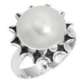 thumbnail image 1 of 925 Sterling Silver Ring Freshwater Pearl Handmade Jewelry, 1 of 5