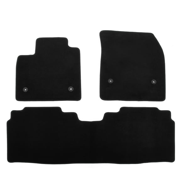 Ikon Motorsports Nylon Car Floor Mats Compatible with 2023-2026 Cadillac LYRIQ, OE Fitment Style Black Driver Passenger Car Carpets, Front Rear 3PCS Full Set